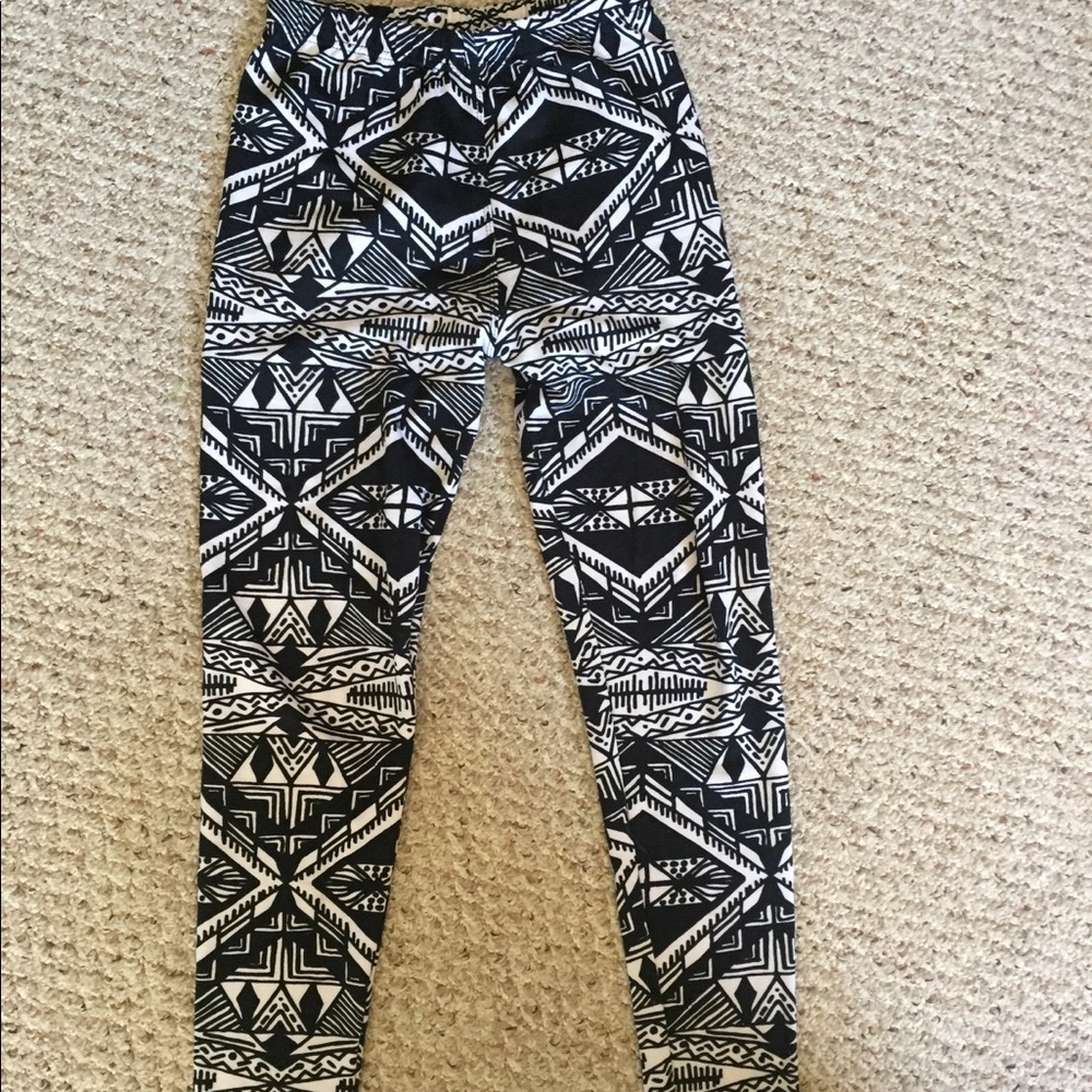 Fleece lined printed leggings